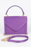 Satin Top Handle Flap Crossbody Bag