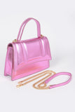 Metallic Top Handle Crossbody Bag