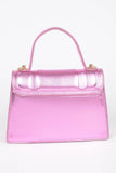Metallic Top Handle Crossbody Bag