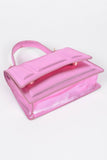 Metallic Top Handle Crossbody Bag