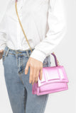 Metallic Top Handle Crossbody Bag