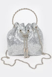 Sequins Bucket Bag W/stone Handle