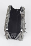 Rhinestone Fringe Hard Clutch