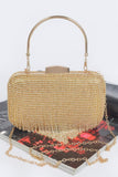 Rhinestone Fringe Hard Clutch