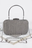 Rhinestone Fringe Hard Clutch