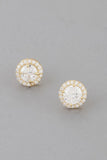 Jeweled Round Stud Earrings