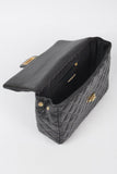 Quilted Faux Leather Flap Backpack