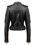 Women Black Quilted Designer Leather Jacket