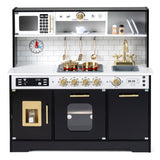 Wooden Play Kitchen for Kids with Realistic Lights and Sounds
