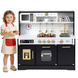 Wooden Play Kitchen for Kids with Realistic Lights and Sounds