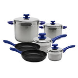 Ybm 10 Pc. Cookware Set Blue