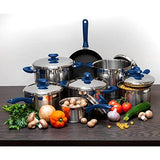 Ybm 10 Pc. Cookware Set Blue