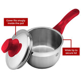 Ybm 13 Pc. 18/10 Tri-Ply Stainless Steel Cookware Set, Red