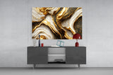 Elegant Gold Veins Marble Glass Wall Art