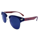 Real Walnut Wood Club Style Sunglasses With Bamboo Case, Polarized