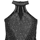 Sparkling Rhinestone Cutout Jumpsuit