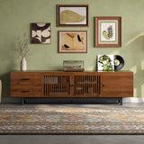 78-Inch TV Stand for 75–85 Inch TVs, Walnut MDF Media Console with Soft-Close Drawers