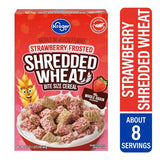 Kroger Bite Size Shredded Wheat Strawberry Frosted Cereal 16.3 oz