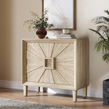 Mid-Century Modern Credenza Sideboard, 31.5-Inch, Antique Natural