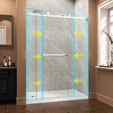 55"-60" W x 76" H Brushed Shower Door
