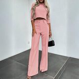 Women's Elegant Solid Color Half Sleeve Short Top