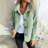 Plus Size Women’s Solid Color Sherpa Jacket