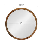 Circle Wall Mirror with Wooden Frame - Black, Light Brown, Dark Brown
