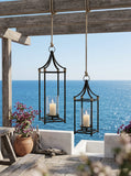 Set of 2 Arched Iron Lanterns