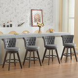 26" Counter Height Bar Stools with 360° Swivel - Gray