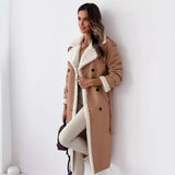 Women’s Belted Double-Breasted Winter Trench Coat
