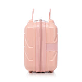 ABS 2-Piece Luggage Set with Spinner Wheels and Combination Lock - Pink