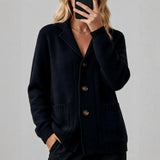 Women's Suit-Collar Thickened Knit Cardigan Coat