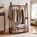 Solid Wood Freestanding Clothing Garment Rack