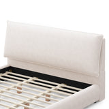 Upholstered Platform Bed Frame with Oversized Plush Pillow Headboard