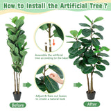 5FT Artificial Fiddle Leaf Fig Tree with Planter