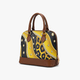 Golden Glam Leopard Rhinestone Dome Handbag