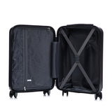 ABS Spinner Wheel Luggage Set with Cosmetic Case - Black