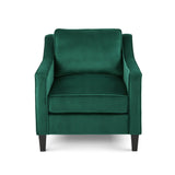Green Velvet Upholstered Club Chair