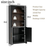Modern Black Bookcase with Storage Cabinet