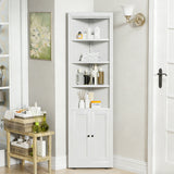 71" Tall Corner Storage Cabinet with 2 Doors and 6-Tier Shelves