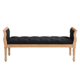 Modern Upholstered Bench with Curved Arms