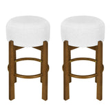 Vera Indoor Wooden Upholstered Barstool, Dark