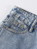 Distressed Raw Hem Jeans