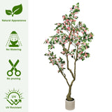 7FT Artificial Bougainvillea Tree with Realistic Flowers