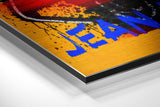 Yellow Skull Face Brushed Aluminum Dibond Wall Art