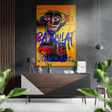 Yellow Skull Face Brushed Aluminum Dibond Wall Art