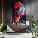Blue Shades Rainbow Woman Brushed Aluminum Dibond Wall Art