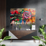Gun and Roses Brushed Aluminum Dibond Wall Art