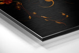 Orange And Grey Ornate Lotus Bloom Brushed Aluminum Dibond Wall Art