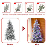 8FT PE+PVC Flocked Artificial Christmas Tree